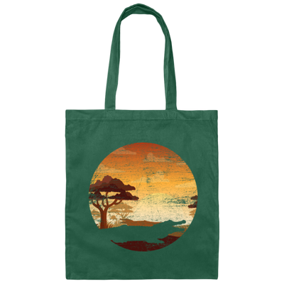 Crocodile Lover, Alligator And Crocodiles, Animal Green Gift Sunset Canvas Tote Bag