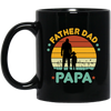 Retro Papa, Father's Day Gift, Daddy And Daughter Silhouette Black Mug