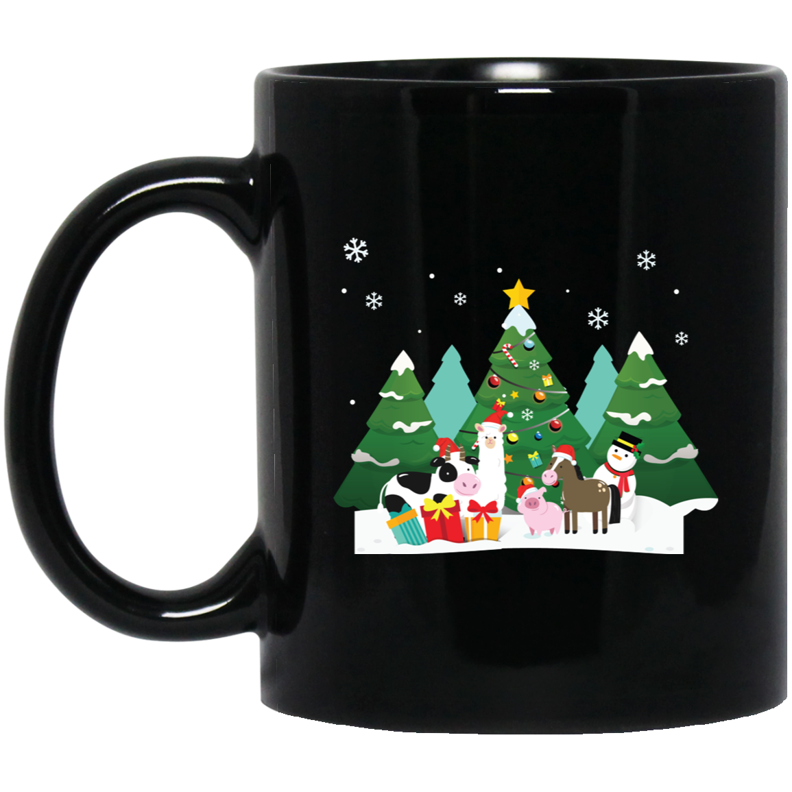 Funny Christmas, Animal Christmas, Merry Christmas, Trendy Christmas Black Mug