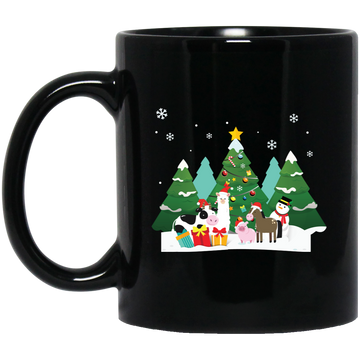 Funny Christmas, Animal Christmas, Merry Christmas, Trendy Christmas Black Mug