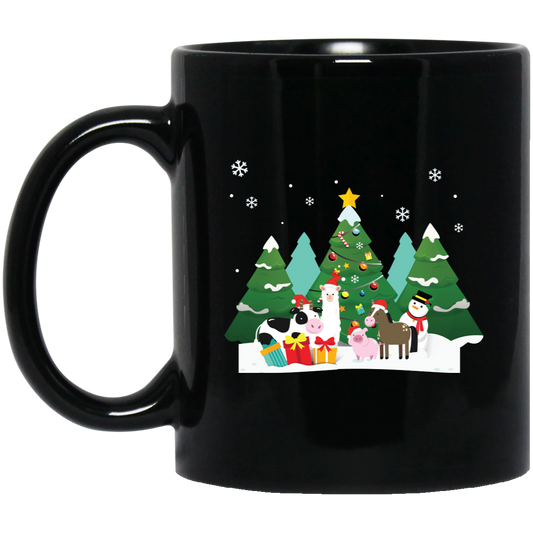 Funny Christmas, Animal Christmas, Merry Christmas, Trendy Christmas Black Mug