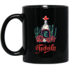 Tequila Bottle, Wine Bottle Central Cactus Forest Black Mug