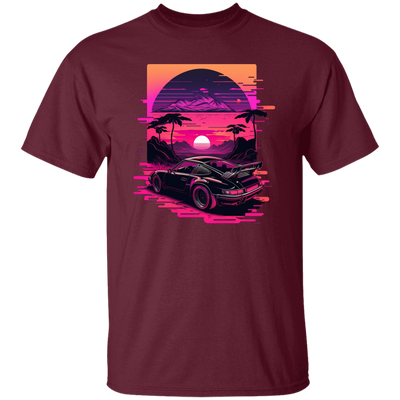 Race Car, Car Lover, Racing Car In Neon, Best Car Gift, Car On Race Unisex T-Shirt