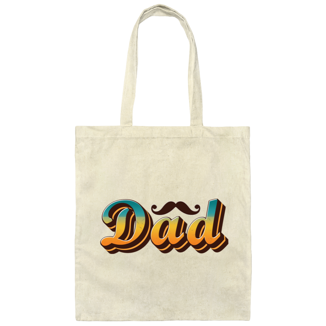 Retro Gift For Dad, With Black Beard, Father's Day Gift Canvas Tote Bag