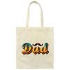 Retro Gift For Dad, With Black Beard, Father's Day Gift Canvas Tote Bag