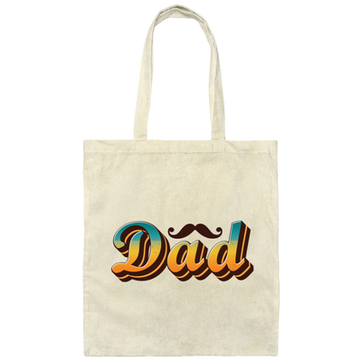 Retro Gift For Dad, With Black Beard, Father's Day Gift Canvas Tote Bag