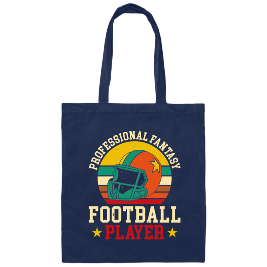 Professional Fantasy Football Player, Vintage American Football Canvas Tote Bag