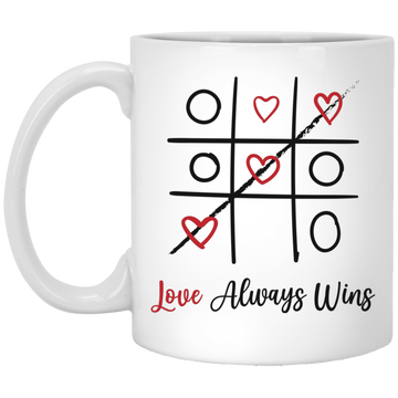 Love Always Wins, Love Gomoku, Valentine Gomoku White Mug