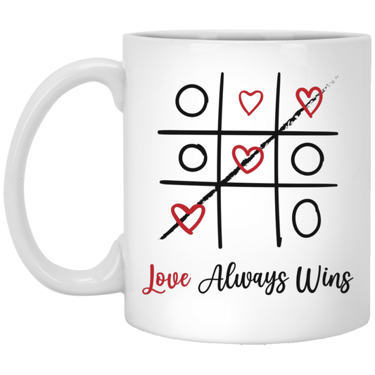 Love Always Wins, Love Gomoku, Valentine Gomoku White Mug