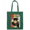 Retro Vinyl Record Player Analog Player Turntable Canvas Tote Bag