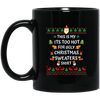 This Is My Christmas, Merry Christmas, Santa Pattern Black Mug