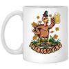 Turkey With Beer, Thanksgiving's Day, Thankful With Beer White Mug