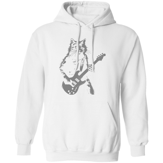 Cat Artist, Cat Guitarist, Love Music, Love Guitar, Music Lover Pullover Hoodie