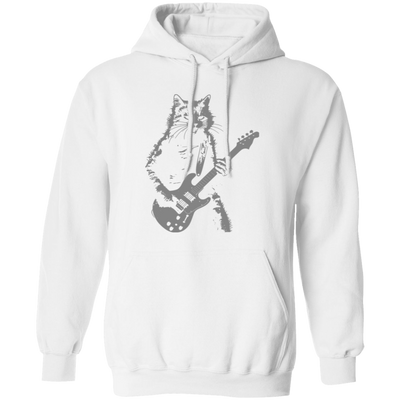 Cat Artist, Cat Guitarist, Love Music, Love Guitar, Music Lover Pullover Hoodie