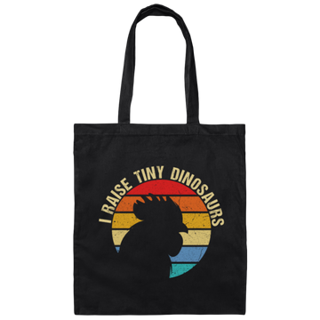 Retro I RAISE TINY DINOSAURS Funny CHICKEN LOVER Canvas Tote Bag