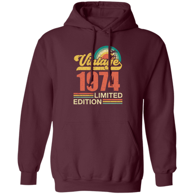 Hawaii 1974 Gift, Vintage 1974 Limited Gift, Retro 1974, Tropical Style Pullover Hoodie