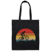 Vintage Biking, Cycling Biker Retro, Riding On Mountain Retro Canvas Tote Bag