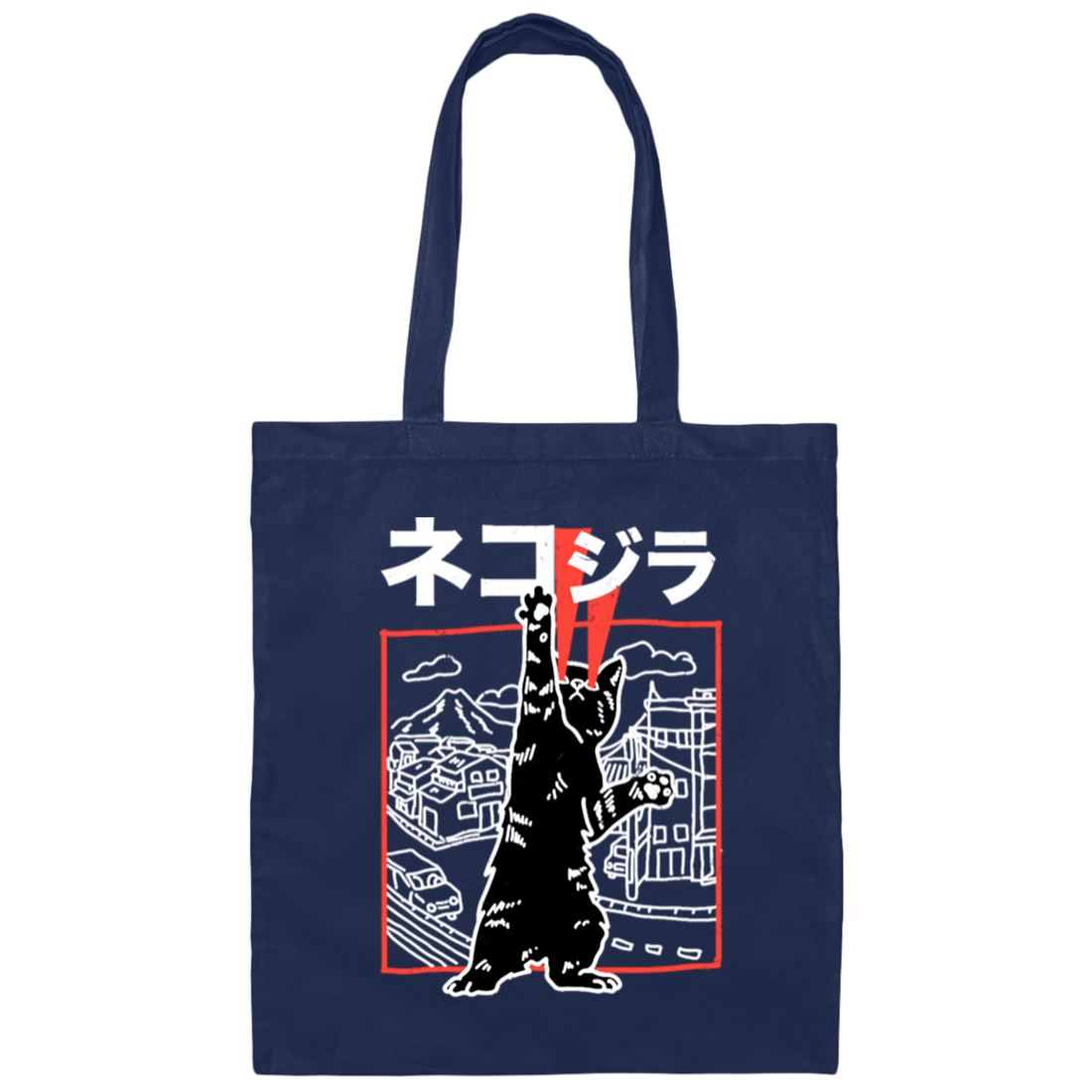 Cute Japanese Cat, Cat Zilla, Neko Harajuku, Love Kawaii Cat, Love Anime Canvas Tote Bag