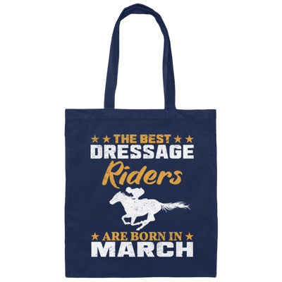 Dressage Rider Birthday March Gift Idea, Vintage Dressage Rider Canvas Tote Bag