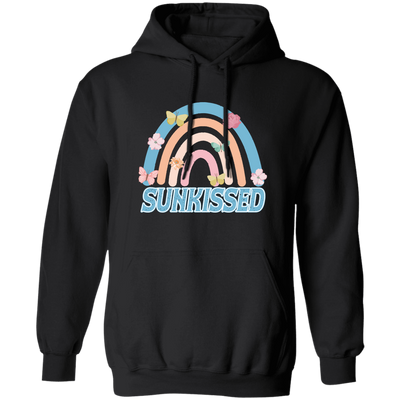 Sunkissed, Groovy Rainbow, Butterfly, Flower, Kid Design Pullover Hoodie