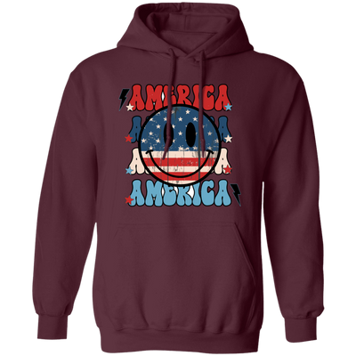 America, American Smiley, Smile Icon, America Smile Pullover Hoodie