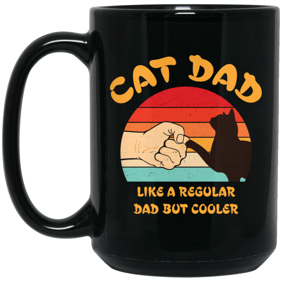Cat Dad, Like A Regular Dad But Cooler, Cat Lover, Retro Cat