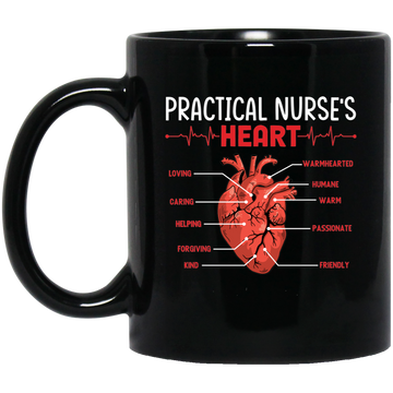 Practical Nurse Heart, Love Heart, My Heart Is Yours Black Mug