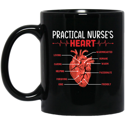 Practical Nurse Heart, Love Heart, My Heart Is Yours Black Mug