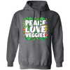 Peace Love Veggies, Vegan Day, Vegan Peoples Pullover Hoodie