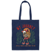 My Journey Still Have Long Way To Go, Skeleton Cowboy Canvas Tote Bag