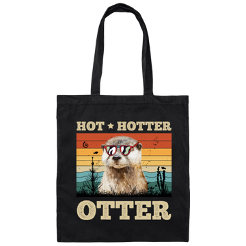 Hot Love Gift, Hotter Gift Retro, Seal Lover, Vintage Hot Otter Canvas Tote Bag