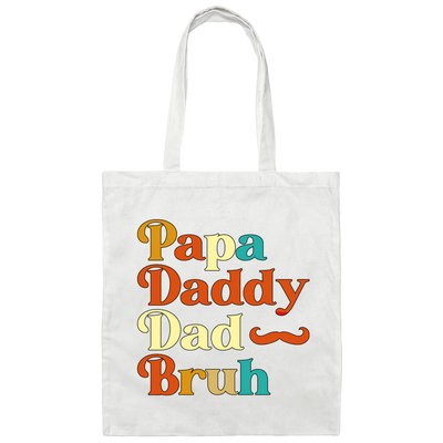 Daddy Bruh, Father's Day Gift, Love My Dad, Retro Daddy Bruh Canvas Tote Bag