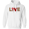 Love Text Design, Red Gnome, Leopard Pattern, Valentine's Day, Trendy Valentine Pullover Hoodie