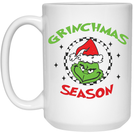 Grinchmas Season, Love Grinch, Merry Christmas, Trendy Christmas White Mug