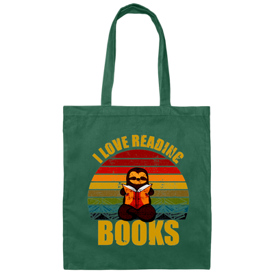 Sloth I Love Reading Books Canvas Tote Bag