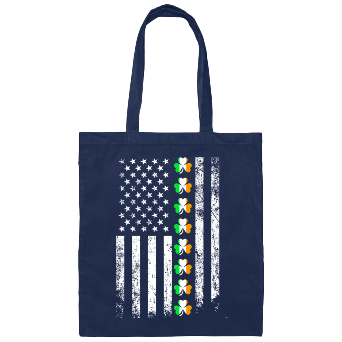Love Irish Day Patrick Day American Flag Usa Lover Shamrock Canvas Tote Bag