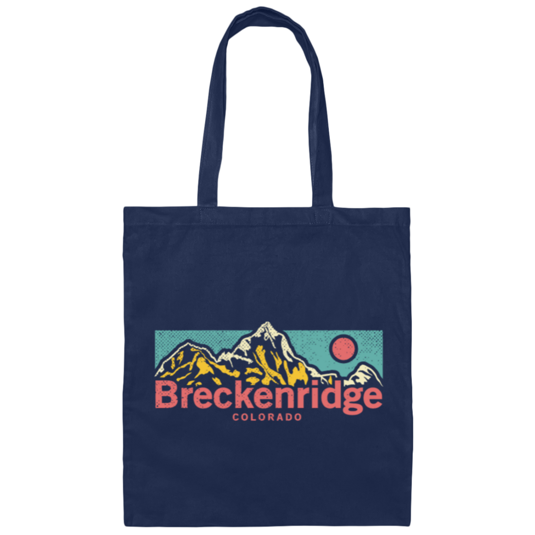 Retro Breckenridge Colorado Outdoors Adventure Mountain Canvas Tote Bag