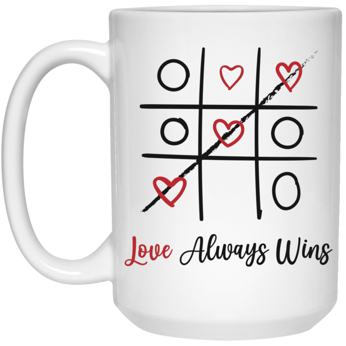 Love Always Wins, Love Gomoku, Valentine Gomoku White Mug