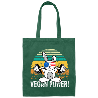 Vegan Power America USA Bodybuilding Gift Idea Canvas Tote Bag