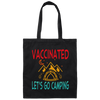 Funny Vaccination and Camping Hiking Vaccinated Gift For Camping Lovers Vintage Canvas Tote Bag