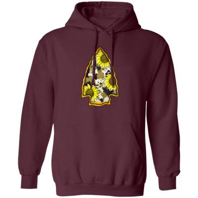 Cowhide And Sunflower Arrowhead, Love To Go Hunting, Love Hunter Pullover Hoodie