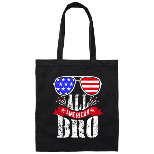 American Flag, All American Bro, American Sunglasses Canvas Tote Bag