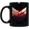 Super Cool, Colorful Hiker, Recognized A Mountain, Colorful Forest And Some Geometric Black Mug