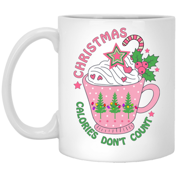 It's Christmas, Calories Don't Count, Xmas Cup, Xmas Tea White Mug