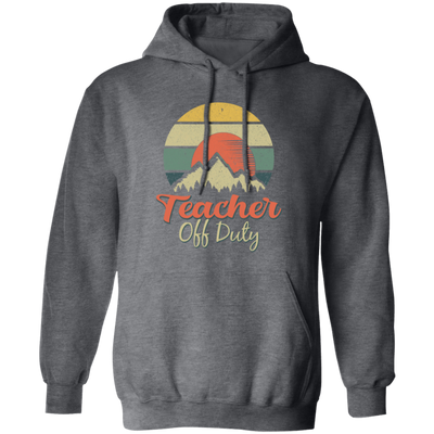 Retro Mountain, Sunset Vintage, Teacher Off Duty, Summer Mountainscape Sunrise Pullover Hoodie