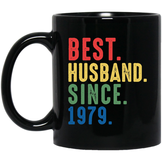 Best Husband Since 1979, 1979 Anniversary, 1979 Wedding Gift Black Mug