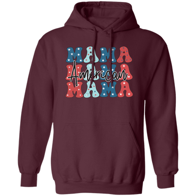 Mama, American Mama, Groovy Mama, Mommy's Day Pullover Hoodie