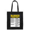 Funny Barber Gift, Barber Sayings, Barber Hourly Rate Gifts, Love Baber Canvas Tote Bag