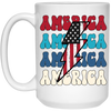 America, Flash America, American Flag, July 4th White Mug