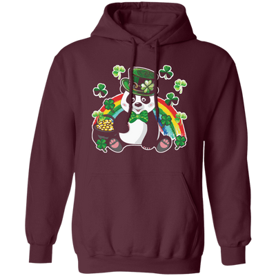 Panda Leprechaun, Saint Patricks Day, Shamrock Lover, Patrick Panda Pullover Hoodie